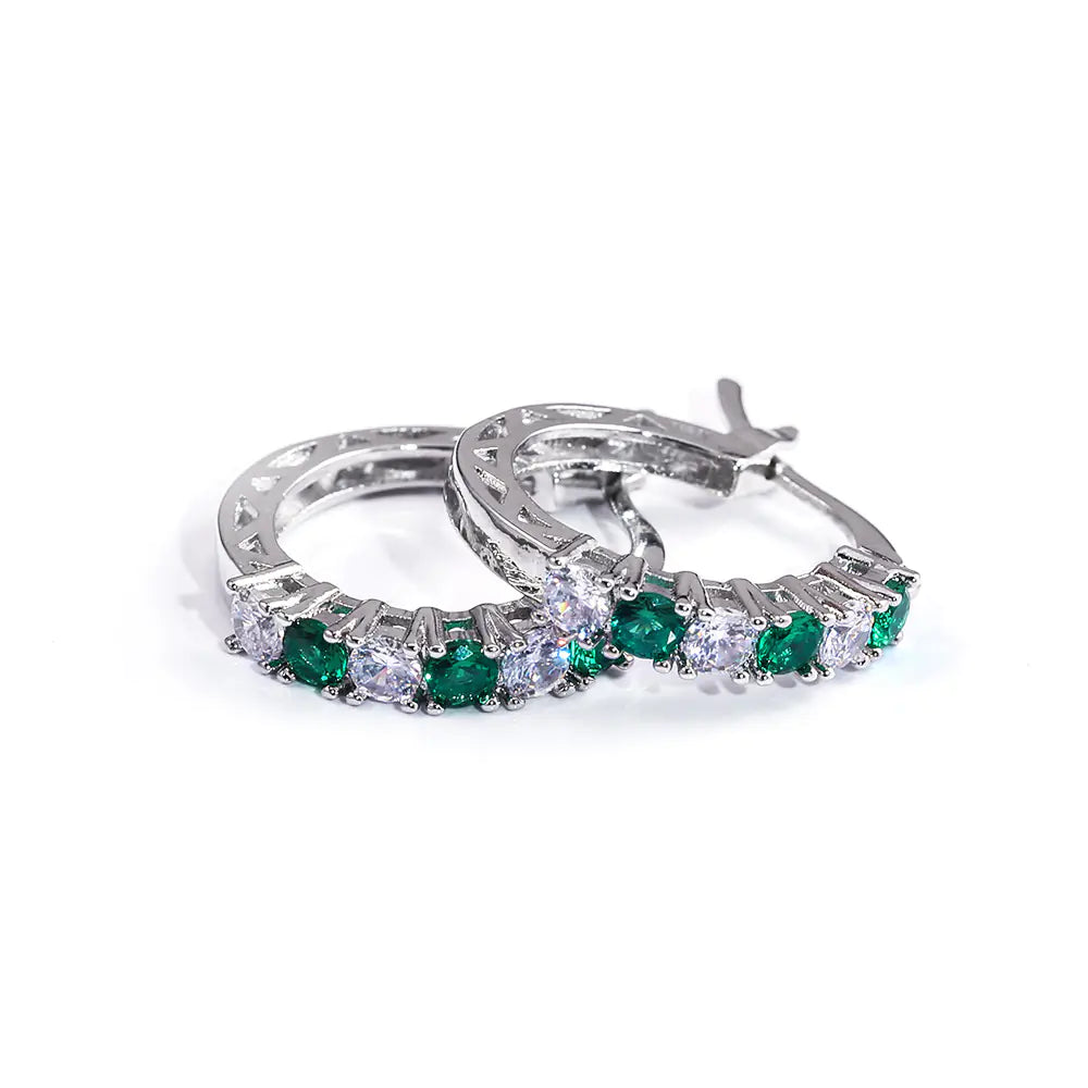 Colorful Zirconia Stud Earrings for Women (Fashion)