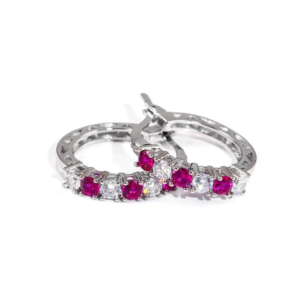 Colorful Zirconia Stud Earrings for Women (Fashion)