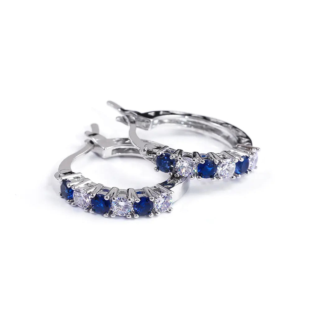 Colorful Zirconia Stud Earrings for Women (Fashion)