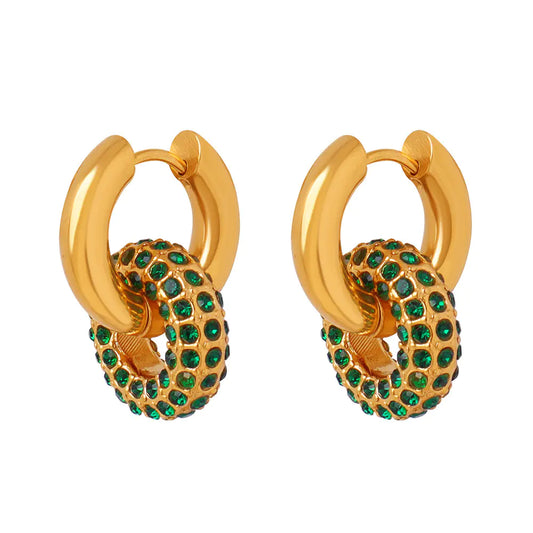 18K Gold Stainless Steel Vintage Earrings for Women