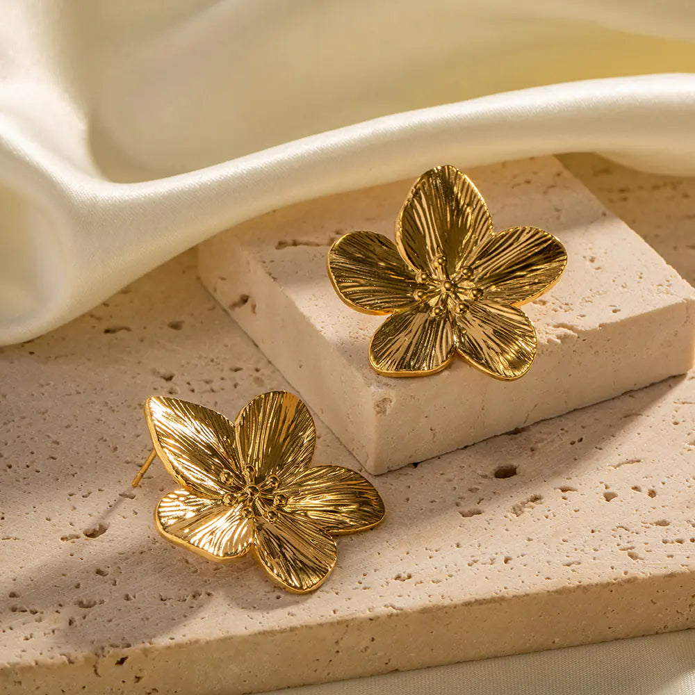 Gold Flower oorbellen